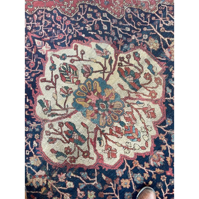 Persian Old-World Antique Ferahan Sarouk Dainty Flora & Suspended Vines Rug 10.5 x 13.3 For Sale - Image 3 of 15