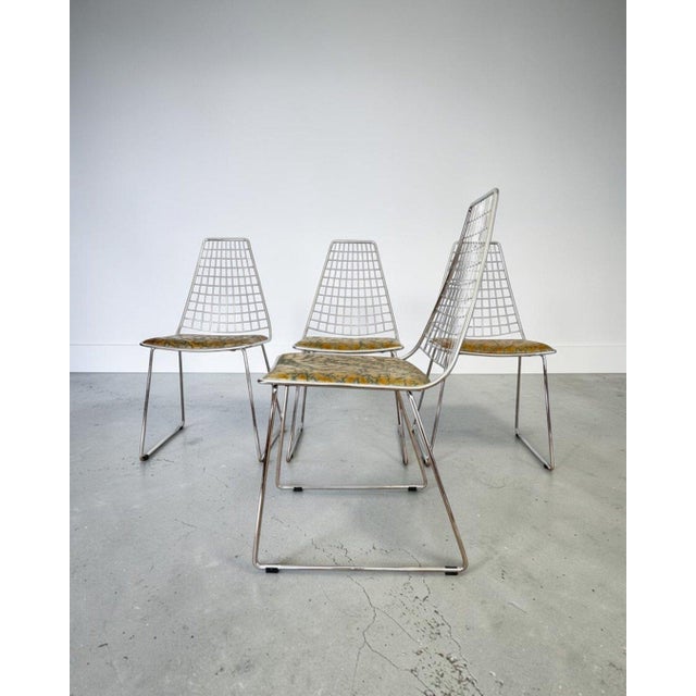 Designer Chairs in Hand-Decorated Leather and Steel, 1970s, Set of 4 For Sale - Image 16 of 18