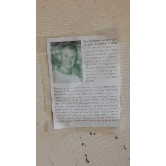 Abstract Late 20th Century Postmodern Abstract Mixed Media Acrylic Painting by Norton Wright For Sale - Image 3 of 5