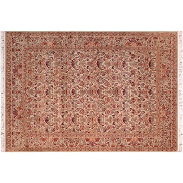 Elegant Pak-Persian Green/Beige Wool Rug - 8'1'' X 10'1'' For Sale - Image 9 of 9
