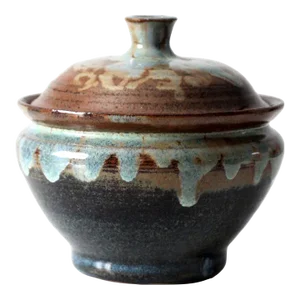Vintage Handmade Pottery Bowl With Lid