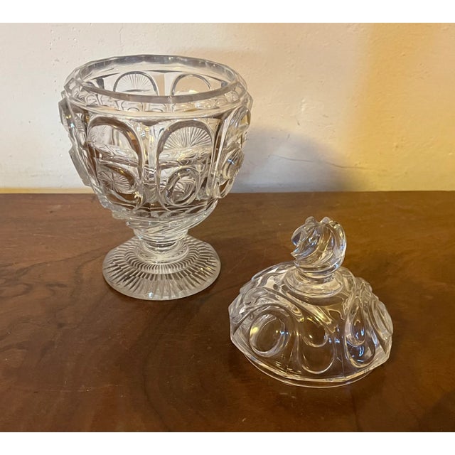 Antique 19th Century French Belle Epoque Cut Crystal Glass Urn and Cover For Sale - Image 12 of 12