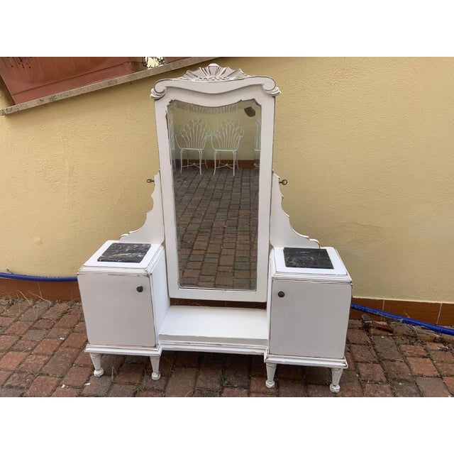 Glass Antique Italian Dressing Table with Mirrror, 1890s For Sale - Image 7 of 7