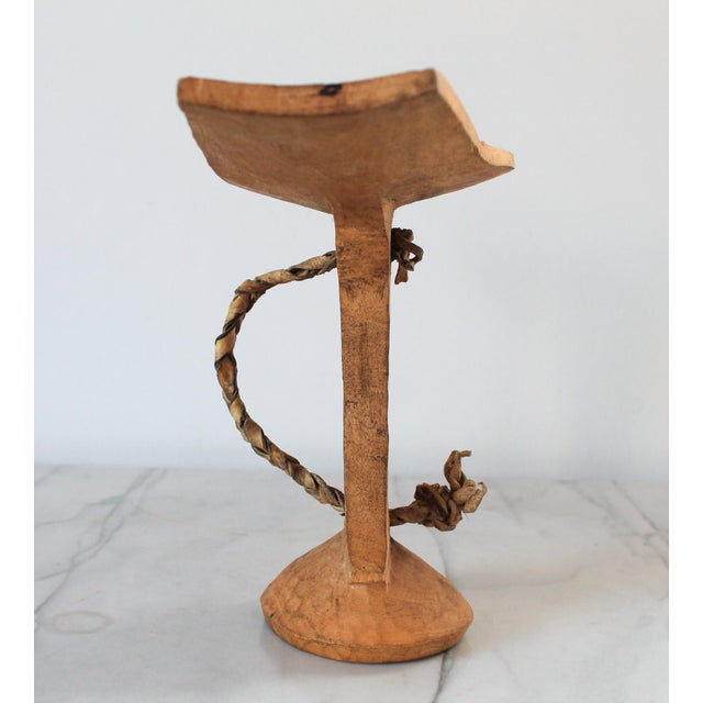 Early 20th Century Antique Hand Carved African Wood Headrest For Sale - Image 5 of 9