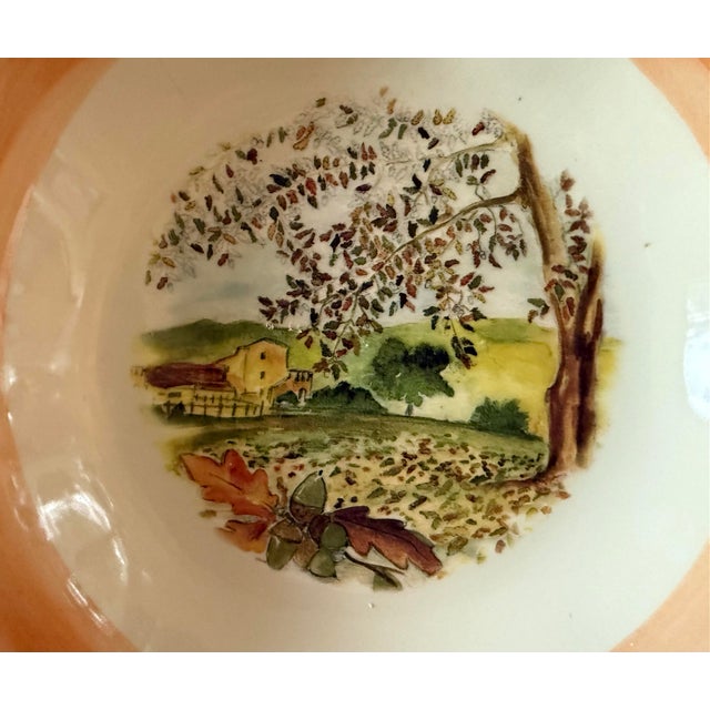 Italian Vintage Italian Hand Painted Pasta Bowls by Ceramiche Tadinate - a Pair For Sale - Image 3 of 9