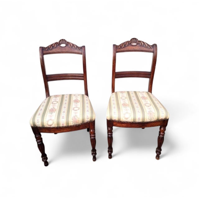 Antique French Louis Philippe Dining Chairs in Wood, 1800s, Set of 2 For Sale - Image 11 of 11