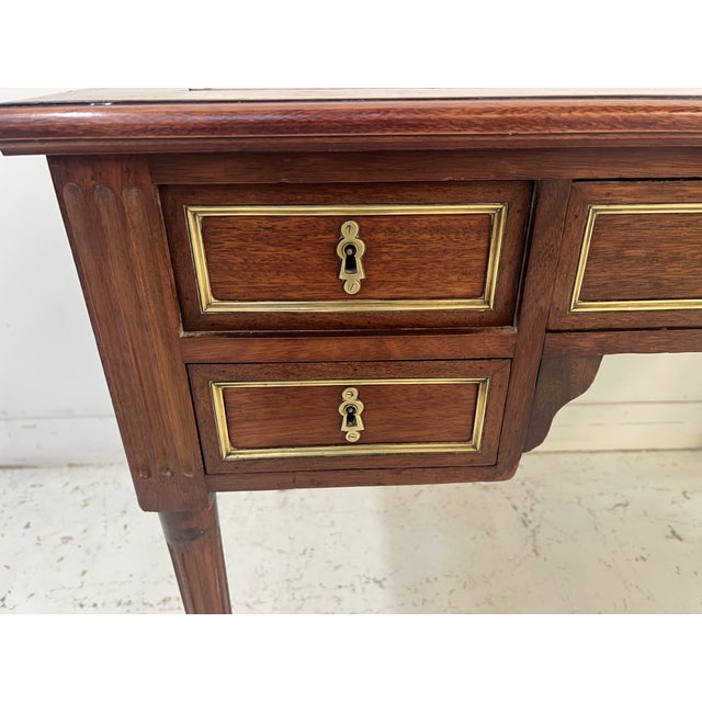 20th Century Louis XVI Mahogany and Mahogany Veneer Desk For Sale - Image 12 of 16