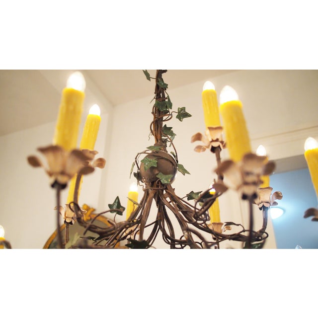 Iron and Tole Ivy Chandelier Chairish