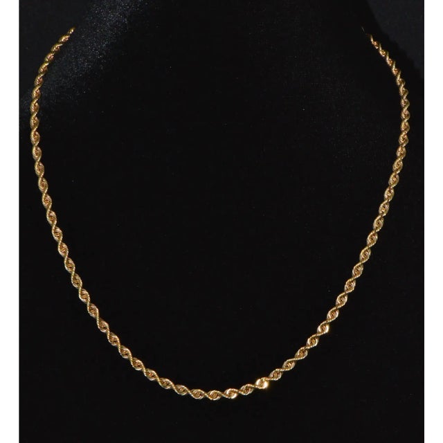 Gold Italian Michael Anthony 14k Solid Yellow Gold Faceted Rope Chain Necklace For Sale - Image 8 of 15
