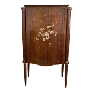 Jules Leleu Art Deco Mother-of-Pearl Inlaid Rosewood Cabinet
