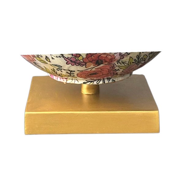 Boho Chic Modern Boho Chic Poppies Floral Table Lamp For Sale - Image 3 of 5