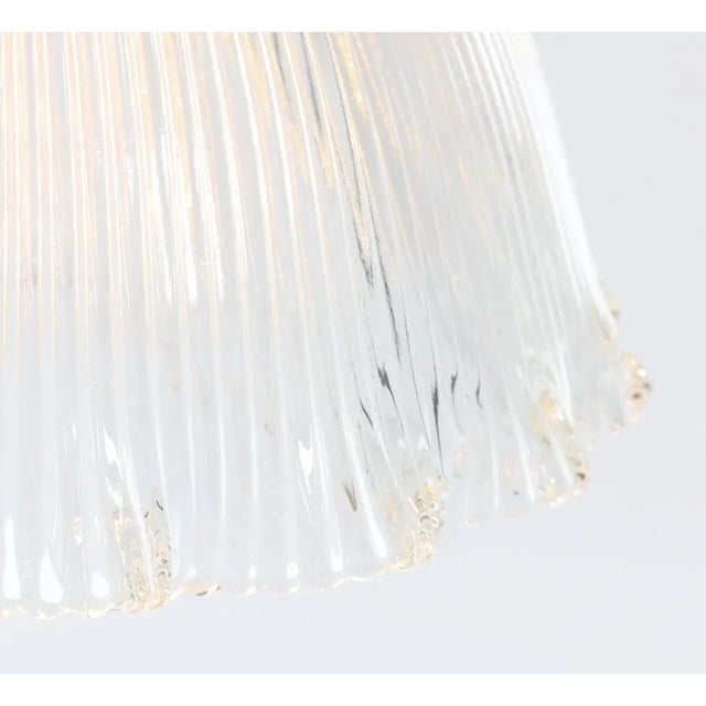 Black Art Deco Holophane Glass Ceiling Pendant Lamp For Sale - Image 8 of 12