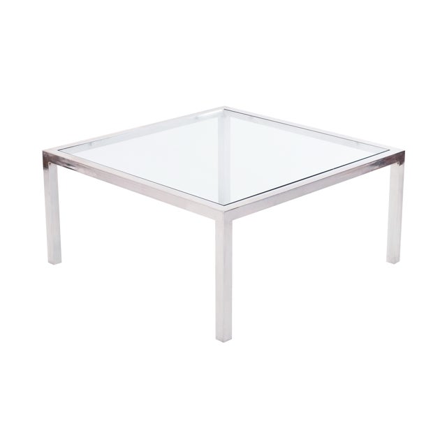 Vintage Mid Century Chrome And Glass Coffee Table Chairish