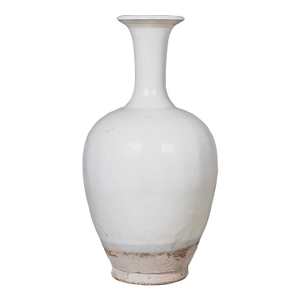 White Ceramic Long Neck Milk Pottery