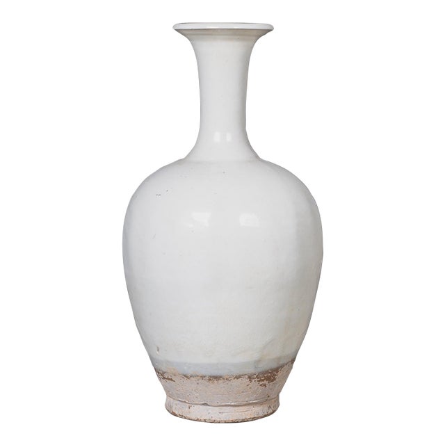 White Ceramic Long Neck Milk Pottery by Mix Design For Sale