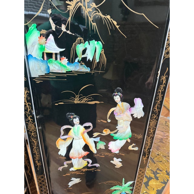 The pictures don't do it justice. Up for sale is a beautiful, highly detailed vintage Chinese 4-panel folding room divider...