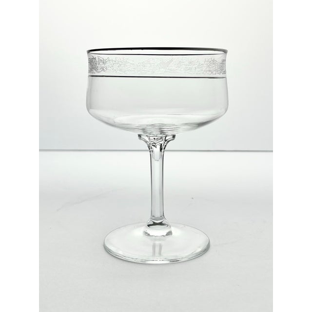 Lenox 1970s Lenox “Moonspun” Pair of Coupe Champagne Glasses For Sale - Image 4 of 6
