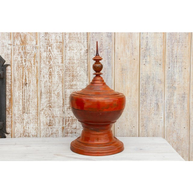 Red Antique Stupa Burmese Vessel For Sale - Image 8 of 8