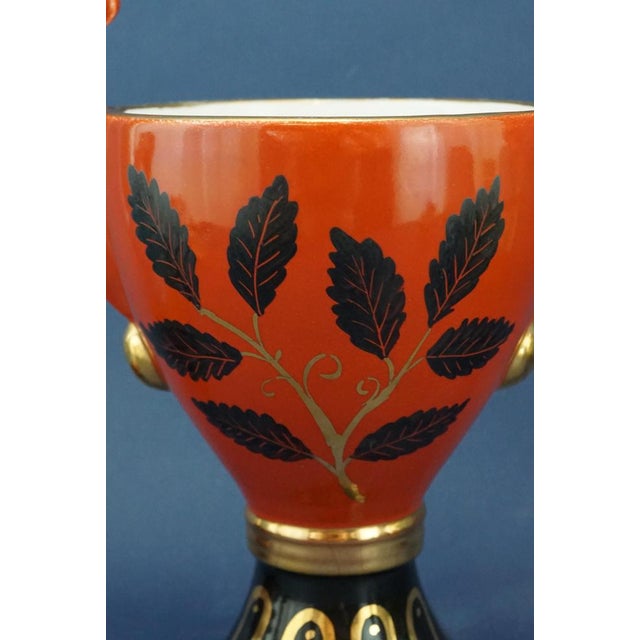 20th Century Futurist Two-Handled Ceramic Vase by Giuseppe Mazzotti of Mga, Italy, 1940s For Sale - Image 12 of 18