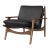 Vintage-Inspired Buffalo Leather Lounge Chair: Mid-Century Modern Accent Piece for Living Room or Study For Sale