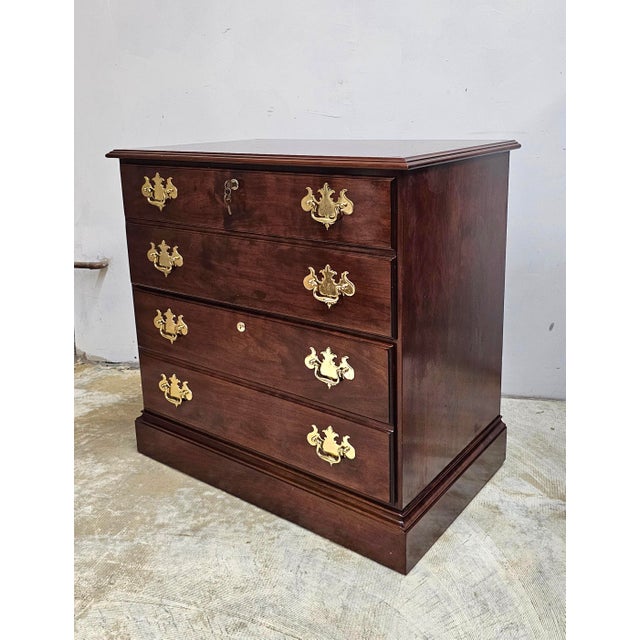 Statton Trutype Americana Chippendale Solid Black Cherry Lateral Filing Cabinet For Sale In Washington DC - Image 6 of 11