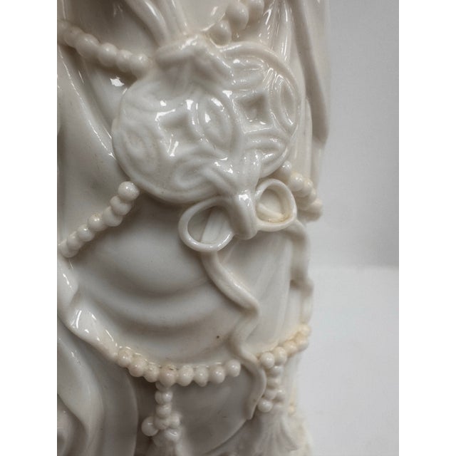 Early 21st Century Antique White Porcelain Guanyin Figure For Sale - Image 5 of 12