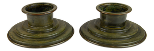 Danish Art Deco Bronze Candleholders by H.F. Bronce, 1930s, Set of 2