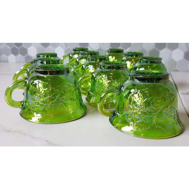 1970's Vintage Indiana Glass Company of Dunkirk Green Glasses Set of