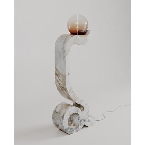 Onice Rosa Marble Stone Lucerna Lamp by Esther Knopfler For Sale - Image 11 of 17