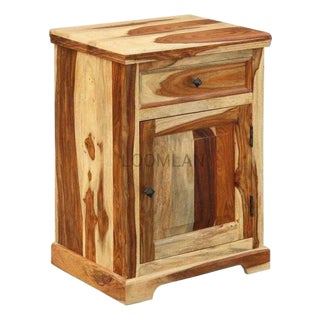 Raven One Drawer Wood Nightstand by Loomlan For Sale