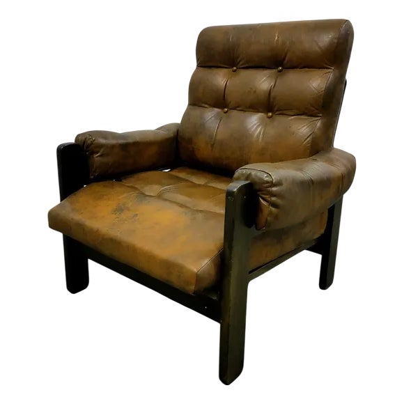 Vintage Chair in Leather For Sale