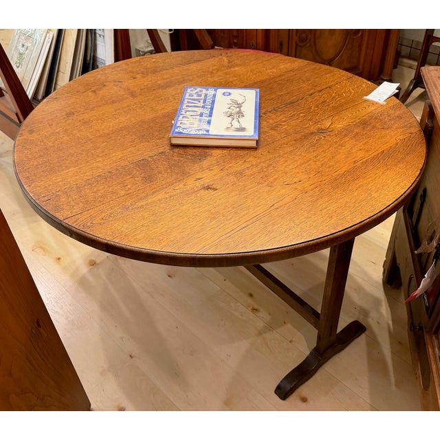 19th Century French Oak Tilt Top Wine Table For Sale - Image 9 of 11