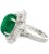 1990s 5.51 Carat Cabochon Cut Emerald & Diamond Platinum Ballerina Ring, Size 5 For Sale - Image 5 of 7