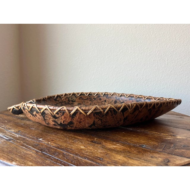 Vintage Palecek Leaf Shaped Wooden Bowl For Sale - Image 9 of 11