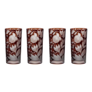 Verdure Highball Glasses Mahogany - Set of 4 For Sale