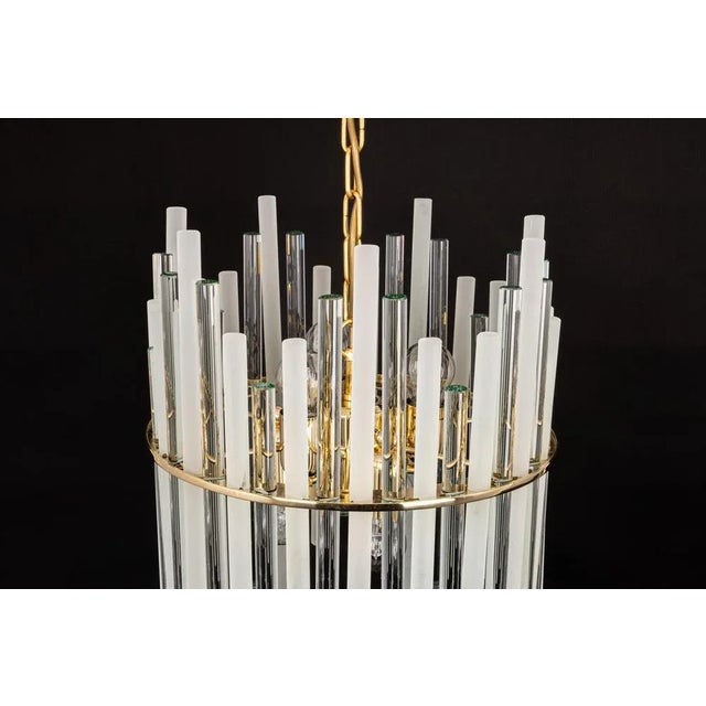 Gilt Brass & Crystal Glass Rods Chandelier by C.Palme, Germany, 1970s For Sale - Image 12 of 14