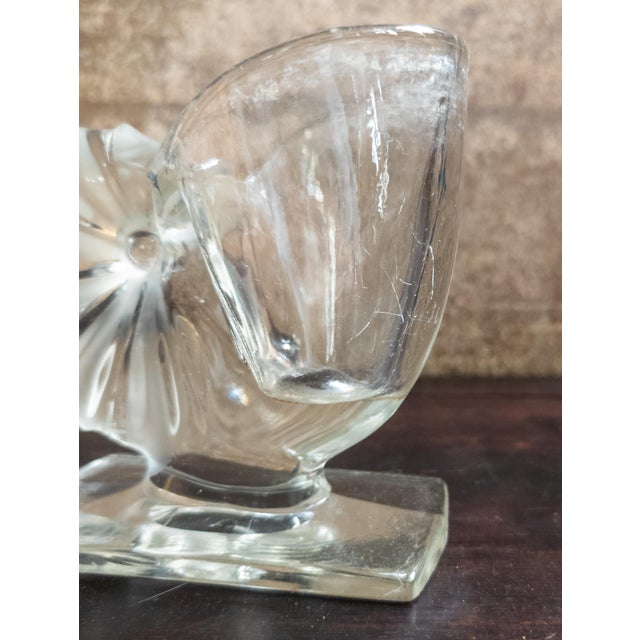 20th Century Pair of Pressed Glass Nautilus Shell Bookends or Flower Vases For Sale - Image 12 of 13