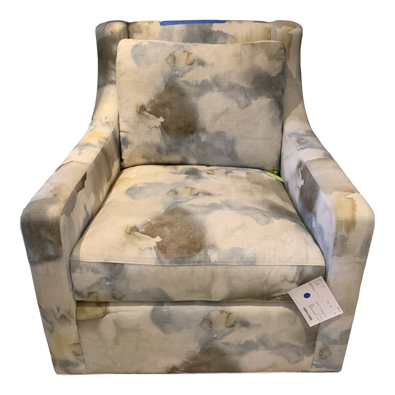 Vanguard Furniture Corby Swivel Chair in Patrice Sky Chairish