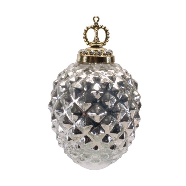 Contemporary Glass Ornament Set of 2  3"D, 3.5"H For Sale - Image 3 of 3