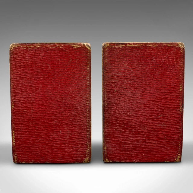 1900 - 1909 1900s Edwardian Pair of Antique Decorative Bookends, English, Leather, Book Rest For Sale - Image 5 of 8