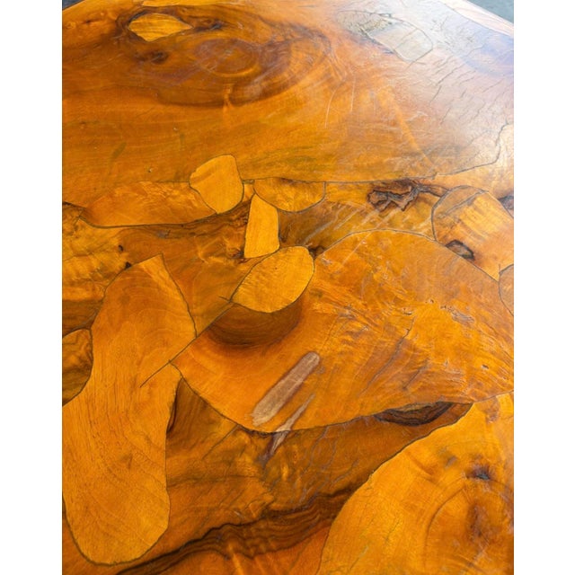 Lj Newton Italian Burl Coffee Table on Casters For Sale - Image 9 of 12
