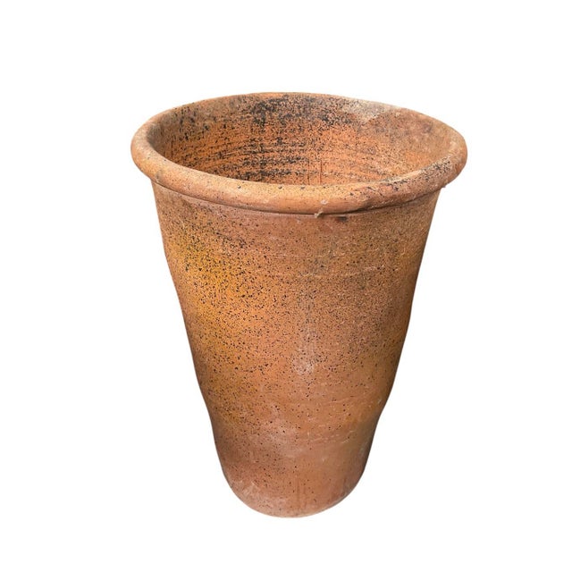 2000 - 2009 Pair of Mid-Century Rustic Italian Terracotta Vaso Planters For Sale - Image 5 of 11