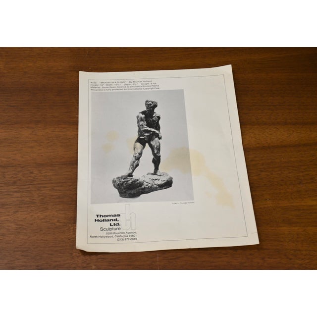 1960s Brutalist Man With a Sling Sculpture Statue by Thomas Holland For Sale - Image 11 of 11