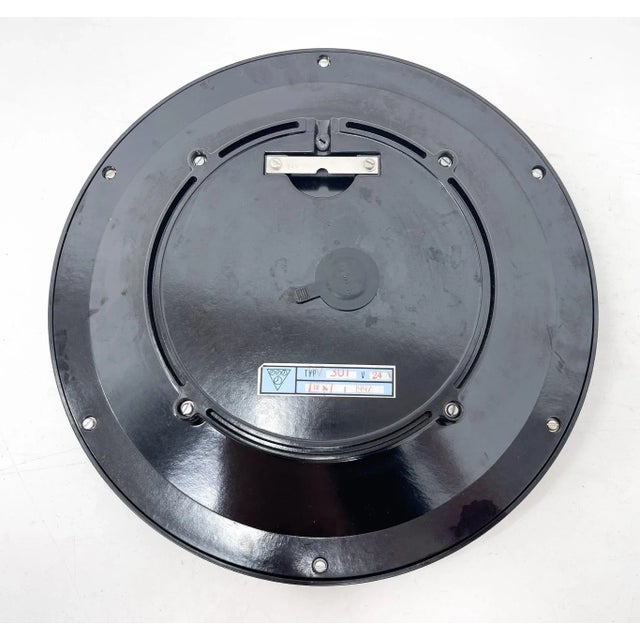 Black Plastic & Glass Wall Clock attributed to Pragotron, Former Czechoslovakia, 1990s For Sale - Image 8 of 9