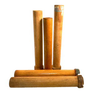 Industrial Wooden Roving Bobbins Mixed Length Factory Used Circa 1940 Set of 5