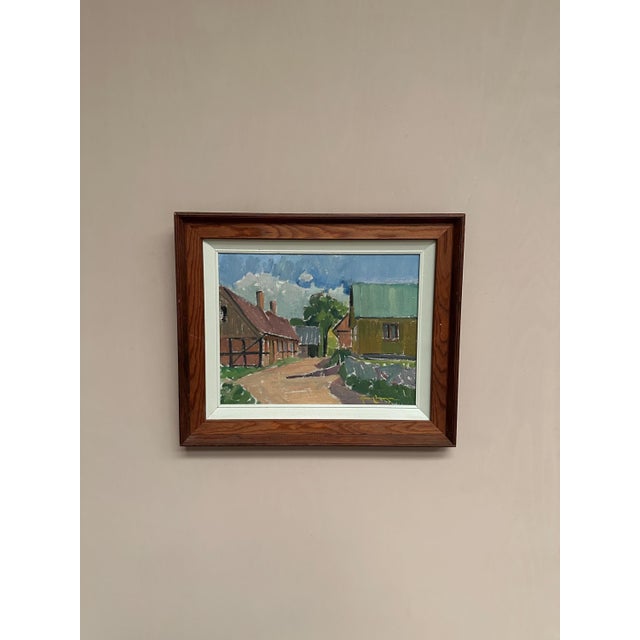 Original Swedish Oil on Panel – “Skånemotiv” by Henry Mayne – Signed – Vintage & Framed – 46 × 38 cm (18.1" × 15") A...