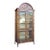 Vintage Faux Bamboo Arched Cabinet | Tall Glass Curio | Hutch For Sale