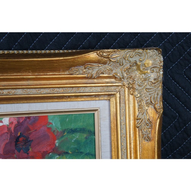 20th Century Still Life Oil Painting Flowers & Pears Framed For Sale - Image 10 of 12