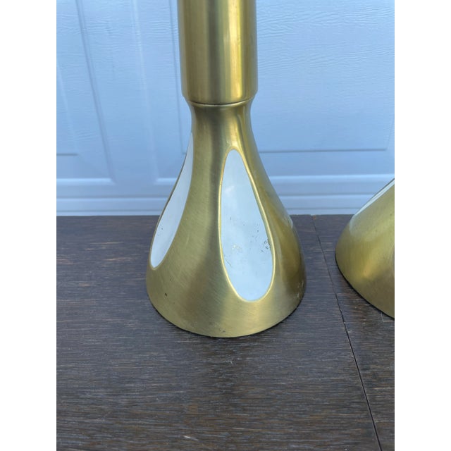 Laurel Lamp Company Mid Century Modern Atomic Brass Table Lamps - a Pair For Sale - Image 4 of 12