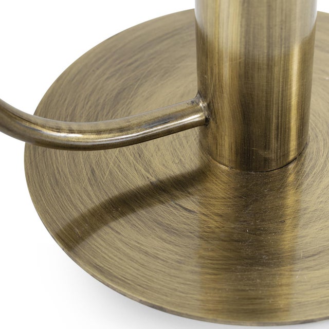 Italo Tall Antique Brass Candle Holder with Handle For Sale In Chicago - Image 6 of 11
